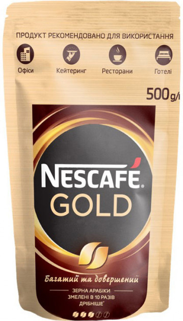 Кава Nescafe Gold розчинна 500 грам в м'якій упаковці