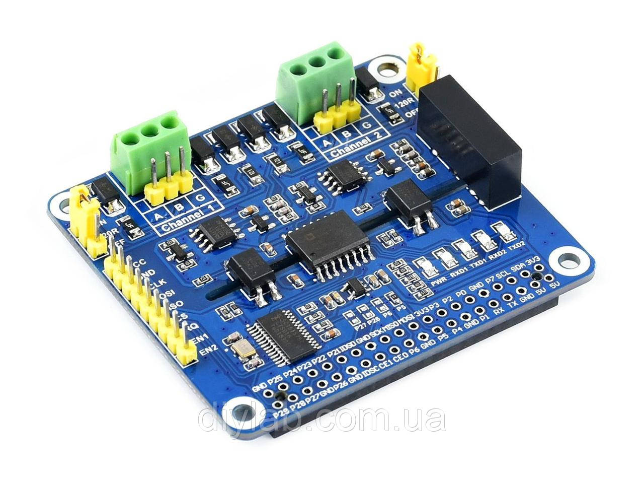 2-х канальний ізольований RS485 для Raspberry Pi від Waveshare