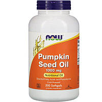 Now Foods, Pumpkin Seed Oil, Олія з насіння гарбуза, 1000 мг, 200 гелевих капсул