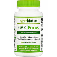 Hyperbiotics, GBX-Focus, Gut-Brain Connection, 6 млрд КУО, 60 запатентованих таблеток поступового вивільнення