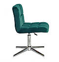 Крісло Arno Modern Base оксамит зелений-1003 без підлокітників, хромованою хрестовиною на стопах, фото 2