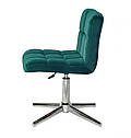 Крісло Arno Modern Base оксамит зелений-1003 без підлокітників, хромованою хрестовиною на стопах, фото 4