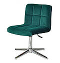 Крісло Arno Modern Base оксамит зелений-1003 без підлокітників, хромованою хрестовиною на стопах, фото 3