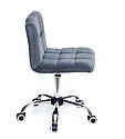 Крісло Arno CH - Office сірий велюр (оксамит) В-1004 на колесах з регулюванням висоти на базі хромованою, фото 2