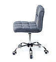 Крісло Arno CH - Office сірий велюр (оксамит) В-1004 на колесах з регулюванням висоти на базі хромованою, фото 3