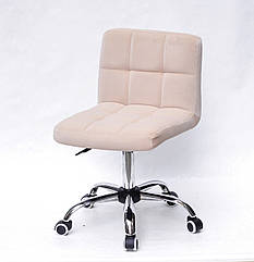Крісло Arno CH - Office бежевий велюр (оксамит) В-1005 на колесах з регулюванням висоти на базі хромованою