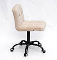 Крісло Arno - Office BK бежевий велюр (оксамит) В-1005 на колесах з регулюванням висоти на чорній базі, фото 3