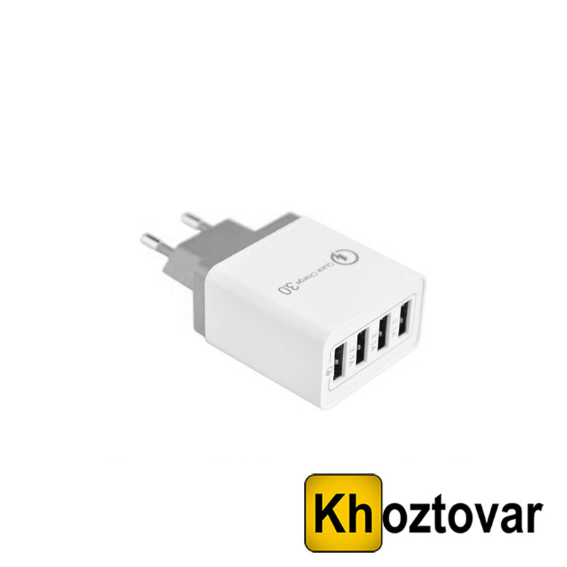 Мережевий адаптер Fast Charger 220 B на 4 USB, фото 1