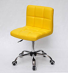 Крісло Arno CH - Office жовтий екокожа 1006 на колесах з регулюванням висоти на базі хромованою