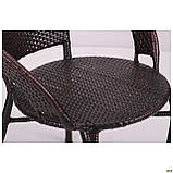 Вуличне крісло AMF Catalina пластик-ротанг коричневий для кафе і для саду, фото 8