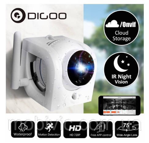 Digoo DG-W02f - IP камера WiFi 720p (віддалений перегляд), сигналізація - ORIGINAL