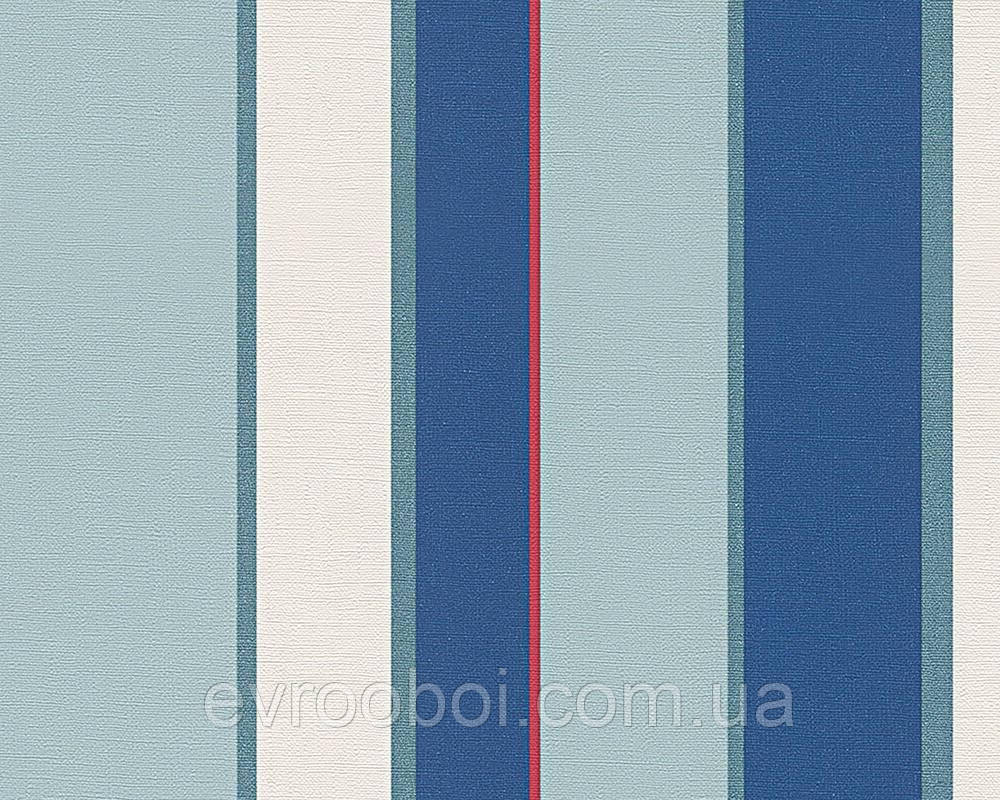 Обои 306201, в ярко синюю широкую полоску: купить в Украине, Киеве ...