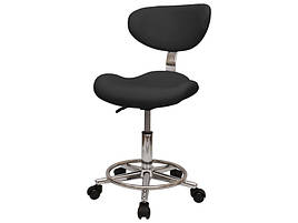Стілець зі спинкою для майстра косметолога, манікюру та для майстрів салону краси Чорний мод 827А {H 36-50 см