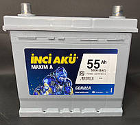 Акумулятор Inci Aku MaximA Gorilla 55Ah/500A R+ Asia Автомобільний (Інджі Акю) D20 055 050 013 АКБ Туреччина НДС