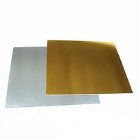 Підкладка для кондитерських виробів 40 х 40 см, золото/срібло