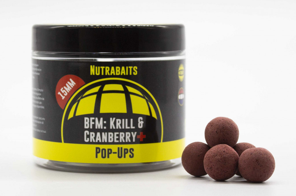 Бойли плаваючі Nutrabaits BFM Krill & Cranberry + (криль / журавлина) 15mm