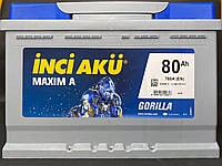 Аккумулятор Inci Aku MaximA Gorilla 80Ah/760A R+ Автомобильный (Инджи Акю) L3 080 076 013 АКБ Турция НДС