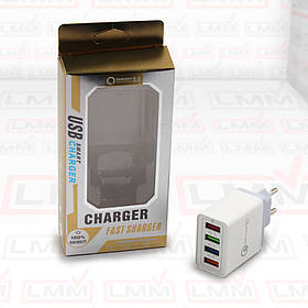 Адаптер на 4 USB із підтримкою QC 3.0, Fast Charge, D22