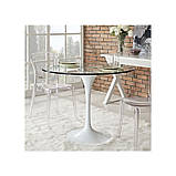 Круглий стіл Тюльпан-G скляний прозорий діаметром 60 см на одній ніжці, фото 2