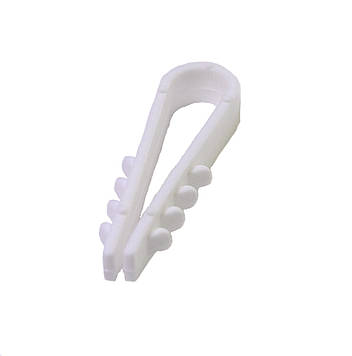 Дюбель-зажим для кабеля d6мм ''ялинка'' 8-0501 білий (100шт)