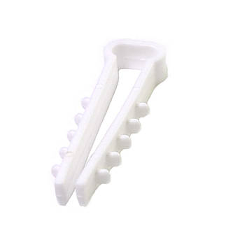 Дюбель-зажим для плоского кабеля 8х5мм ''ялинка'' 8-0510 білий (100шт)