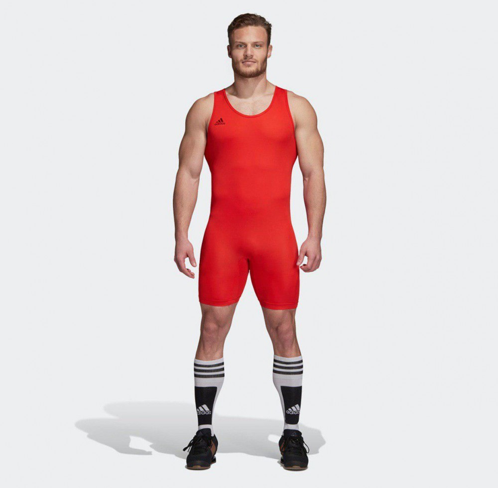 Трико костюм для важкої атлетики чоловіче Adidas PowerLiftSuit (Адідас) XS, Червоний