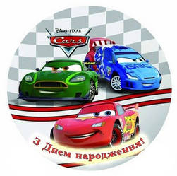 Вафельна картинка для торта "Тачки", (лист А4, товщина 0,3 мм) 3