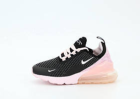Жіночі кросівки Nike Air Max 270 Black Grey Pink (Найк Аїр Макс чорно-сіро-рожеві) весна/літо