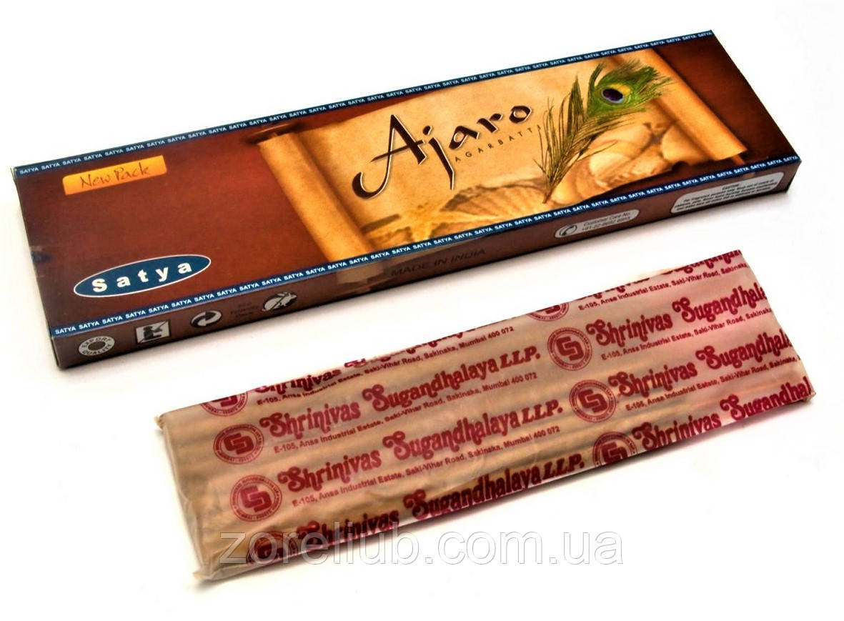 Пахощі натуральні індійські Аджаро, Ажаро, Ajaro — Вічна молодість (45gm), фото 1