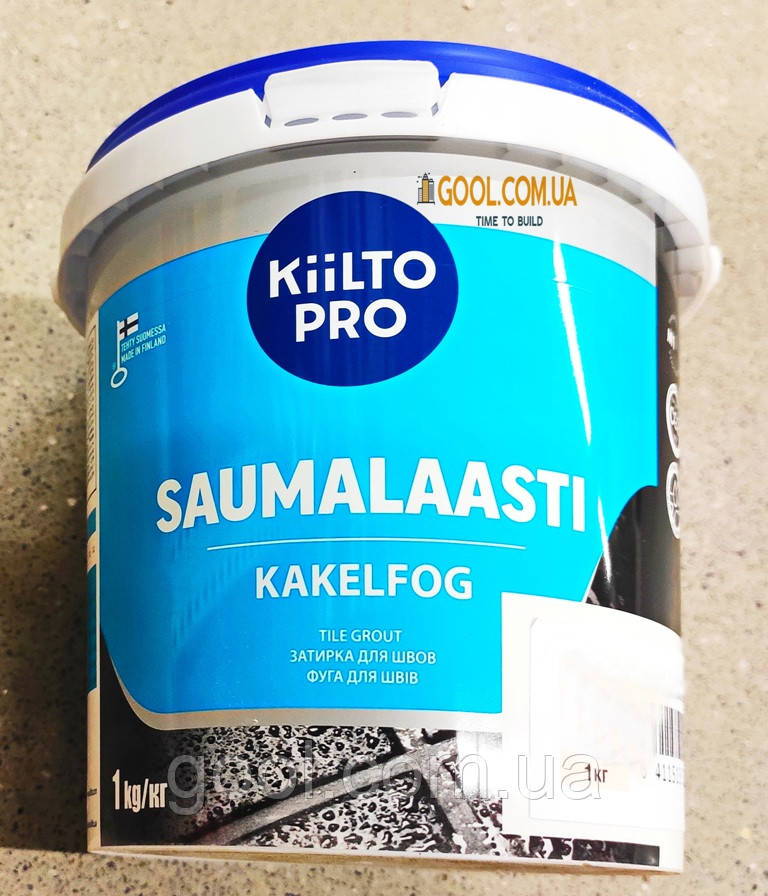 Затирка для швів плитки Kiilto Pro Saumalaasti колір жовтогарячий No 16 відро 1 кг.
