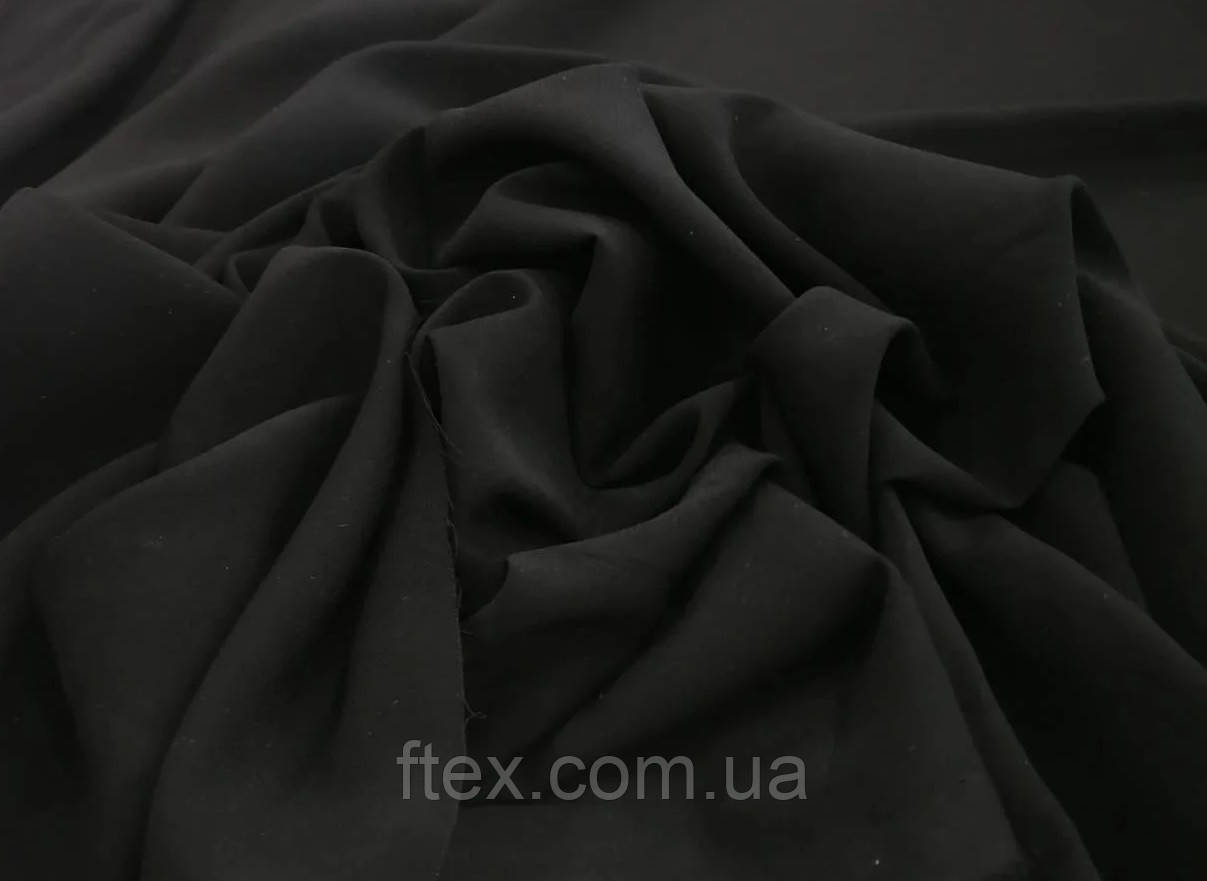 Тканина Шифон однотонний Чорний, фото 1