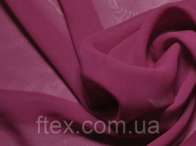 Тканина Шифон однотонний Вишня, фото 1