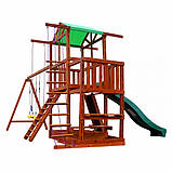 Дитячий майданчик Babyland-5 SportBaby дерев'яний комплекс вуличний будиночок із гіркою гойдалкою скелеолзка пісочниця, фото 3
