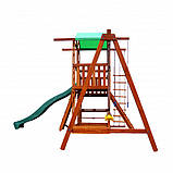 Дитячий майданчик ігровий Babyland-5 дерев'яний комплекс вуличний будиночок із гіркою гойдалкою скелеолзка пісочниця, фото 5