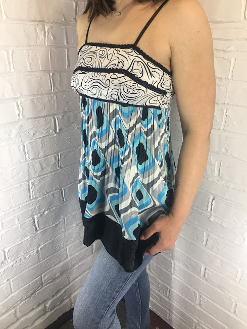 Жіноча майка гафре 8104 блакитна