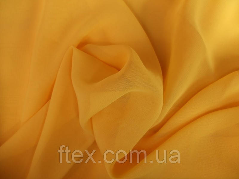 Тканина Шифон однотонний Жовтий, фото 1