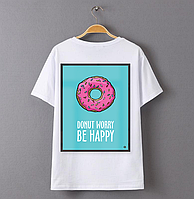 Летняя женская футболка с пончиком Белый, 38