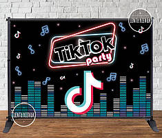 Банер 3х2м "Тік Ток" - Фотозона (вініловий) на День народження (каркас окремо) -