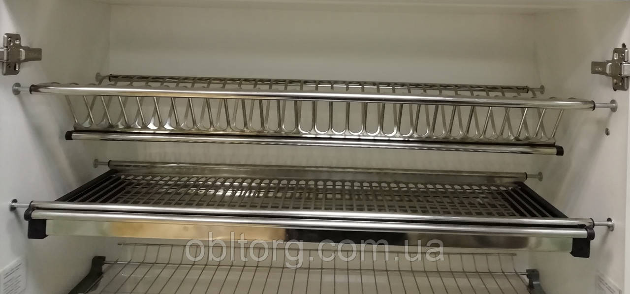 Сушка для посуду фасад 1000мм Т5 GIFF Нержавіюча сталь (2 полиці, 1 піддон), фото 1
