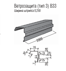 Вітрова планка фігурна  ⁇  0.45 мм RAL РЕ  ⁇  Китай  ⁇ 