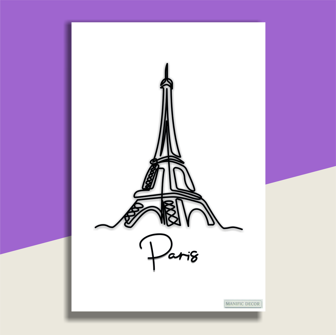 Картина на холсті інтер'єрна абстрактна настінна арт панно Manific Decor "Paris / Париж"