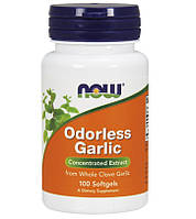 Чеснок без Запаха, Garlic Odorlees, Экстракт 25 мг, Now Foods, 100 капсул