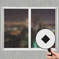 Самоклеющаяся виниловая наклейка на окно В ромбы (матирующая пленка декоративная для окон зеркал от солнца)