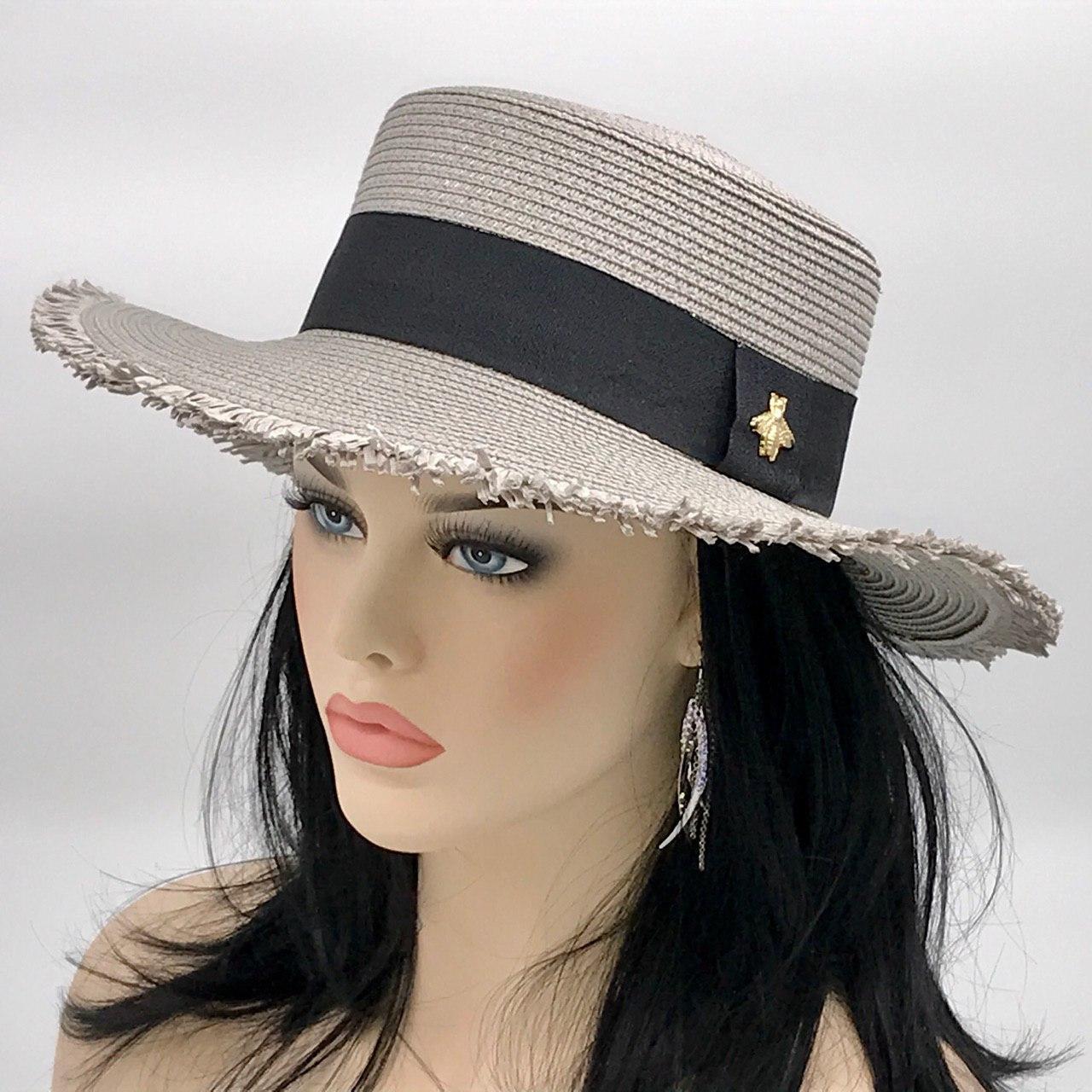 Канотьє з бахромою Бджілка (сіра)