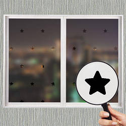 Самоклейка вінілова наклейка на вікно У зірочки (матуюча плівка декоративна для вікон дзеркал від сонця матова