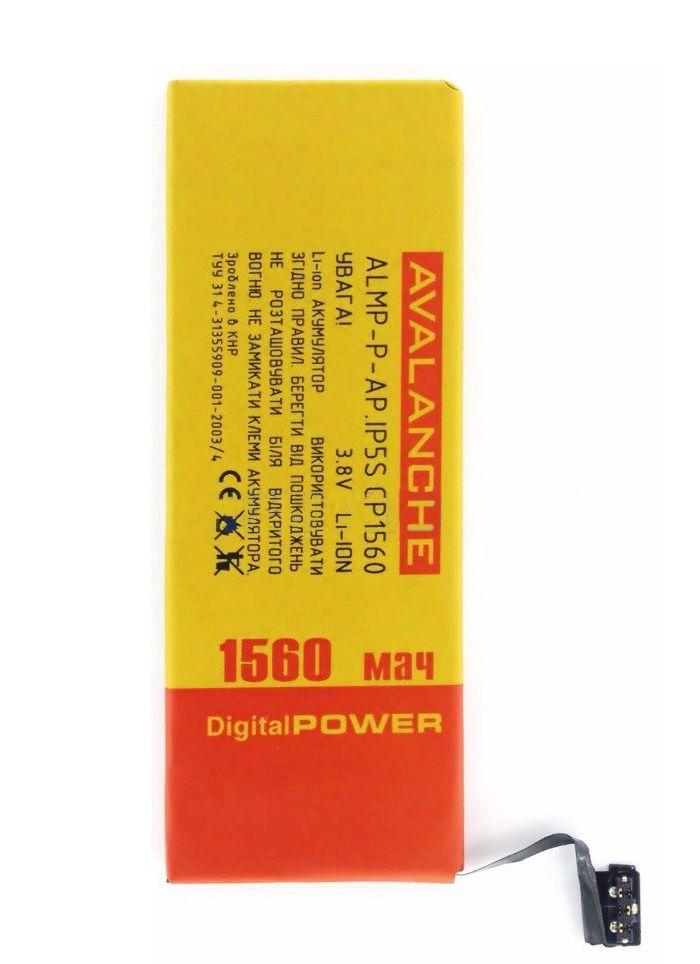Акумулятор для iPhone 5s / iPhone 5C Avalanche Premium (ALMP-P-AP-iP5SCP1560), 1560 mAh Original PRC