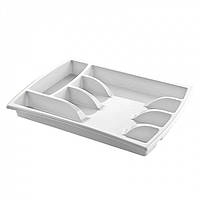Лоток для столових приборів на 5 відділів білий