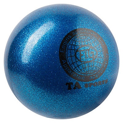 М'яч гімнастичний TA SPORT, 280грамм, 16 см, гліттер, синій