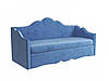 Диван дитячий розкладний двоспальний MeBelle CHEVALIER 80х190 см з матрацом, блакитний, синій велюр, фото 2