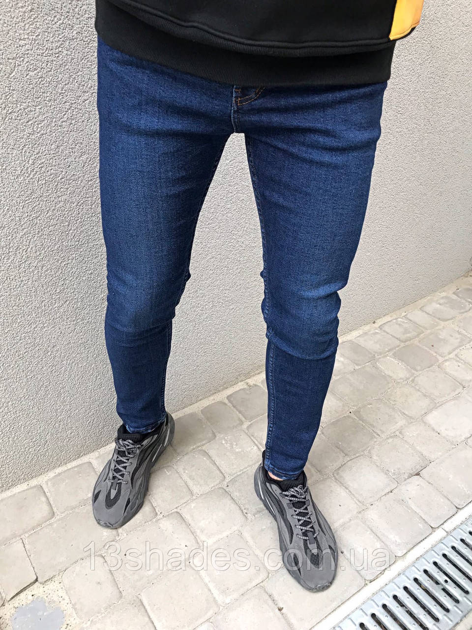 Джинси чоловічі вузькі рванки Slim Fit слім фіт синій Київ, фото 1